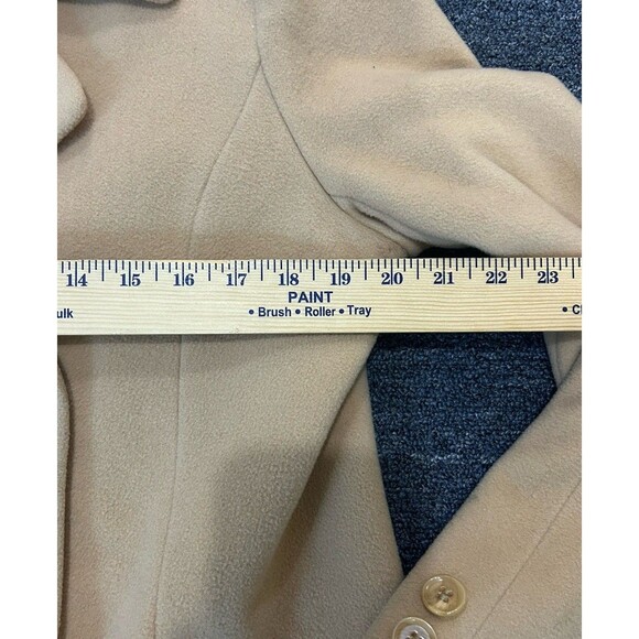 Vintage Chadwick’s 100% Wool Coat Sz 14 Double Breasted Tan Camel 48” Long - Picture 8 of 16
